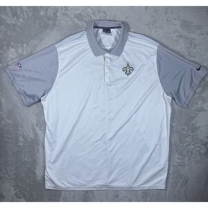 Nike On Field Dri Fit Mens New Orleans Saints Polo Shirt 3XL Stretch S/S NFL